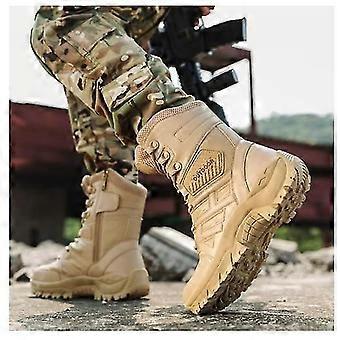 Men's Large Size Military Boots Outdoor Wear-resistant High-top Combat Shoes Field Training Tactical Boots Breathable Hiking Desert Boots For Men