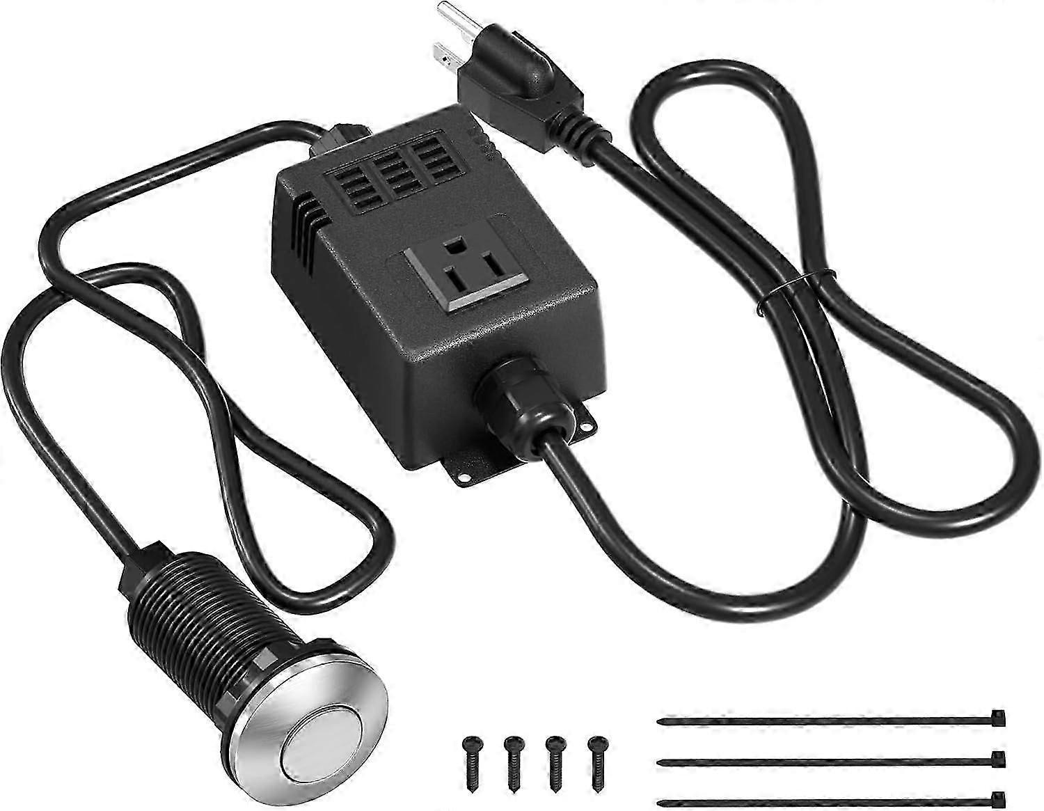 Garbage Disposal Button Kit, Air Switch Garbage Disposal Brushed Stainless Steel