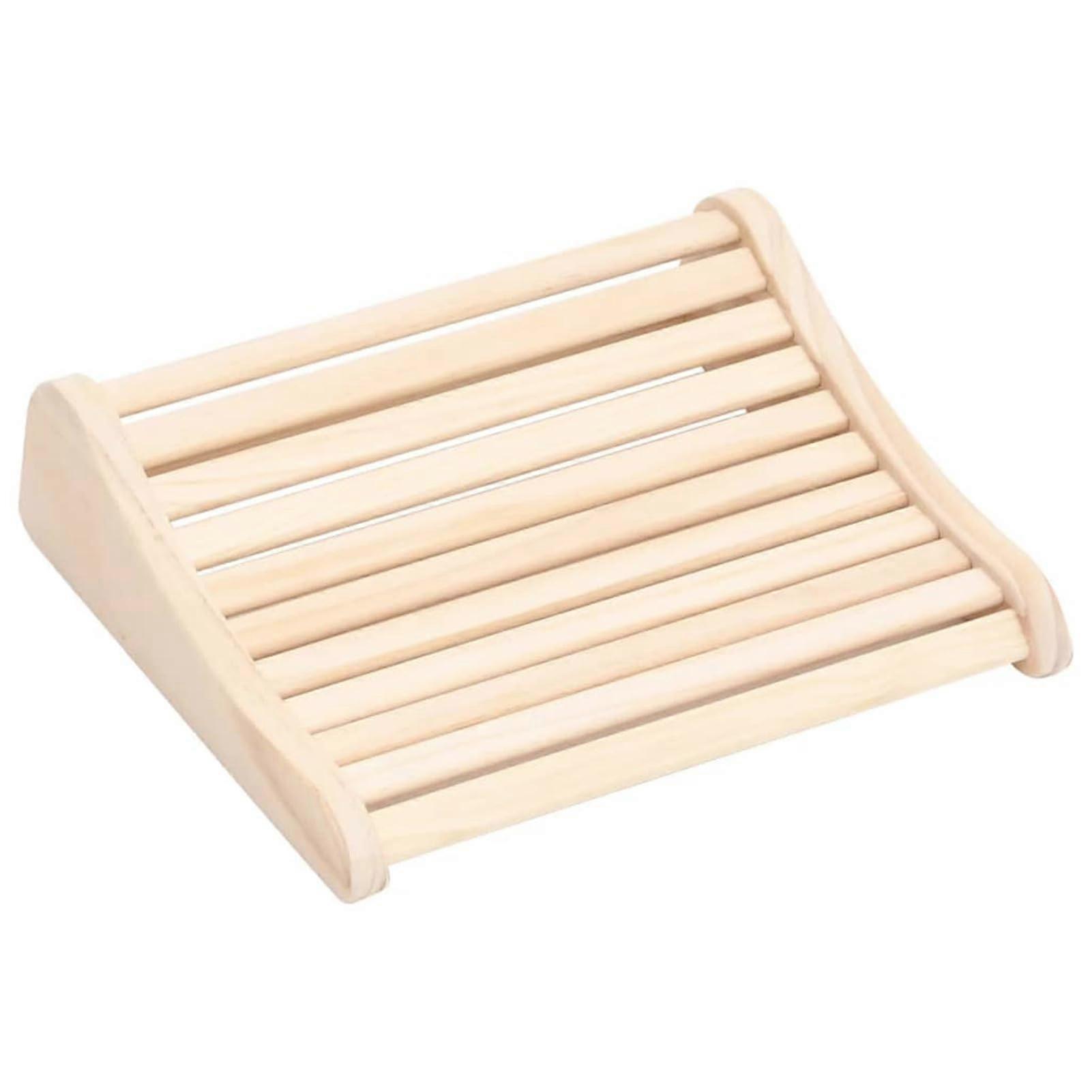 Ergonomic Wooden Sauna Headrest Solid Pine Neck Support Spa Accessory QuickDry Slatted Design