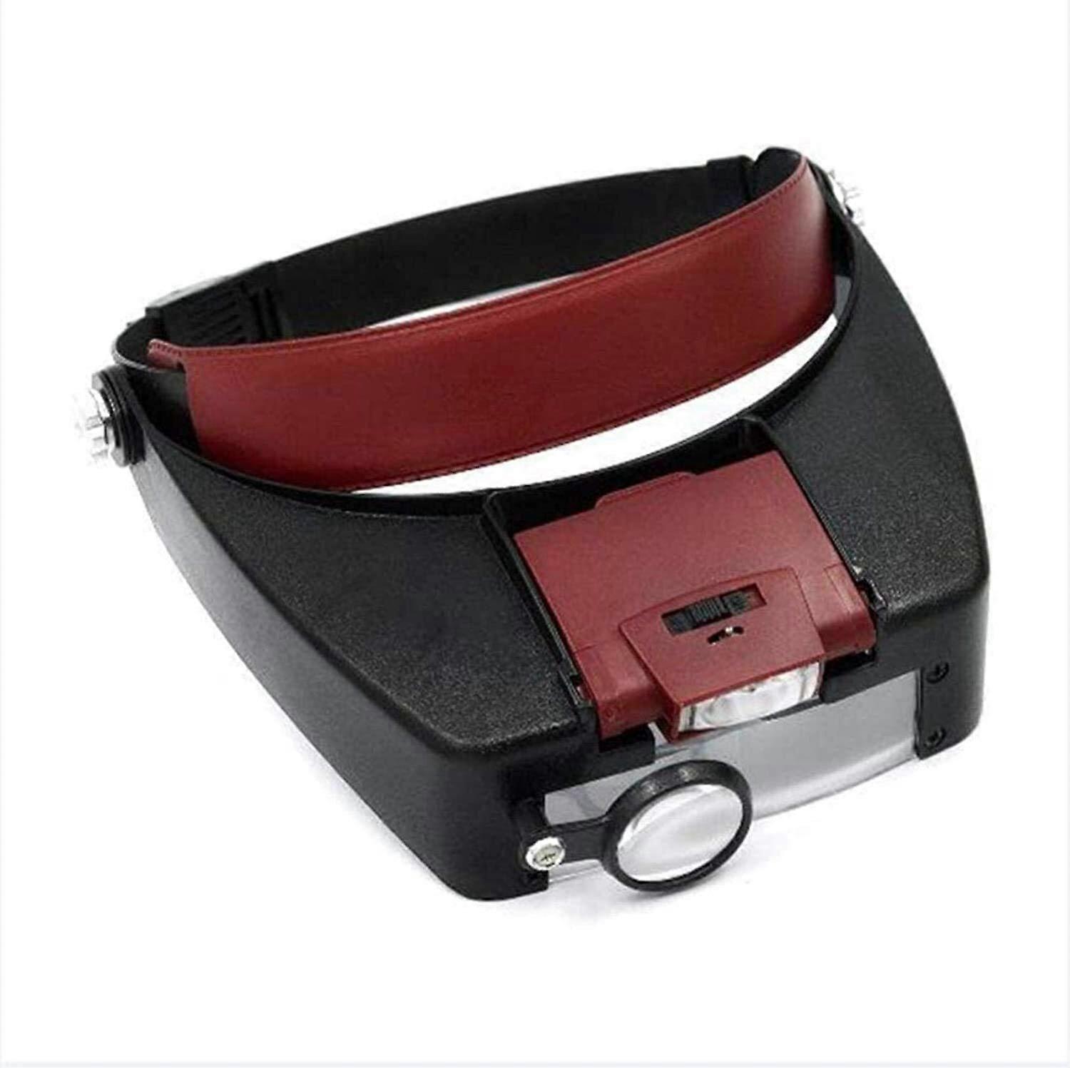 Head Mounted Magnifier with LED Light, Adjustable Angle, Hands for Reading, , Beauty