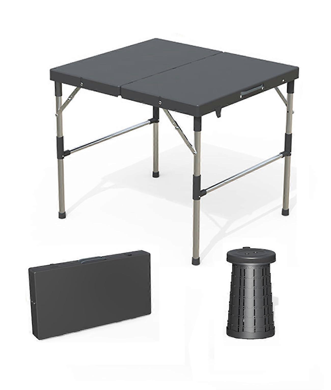 Folding Table and Stool Set, Compact SpaceSaving Design for Indoor Outdoor Picnic, 1 Table 1 Stool
