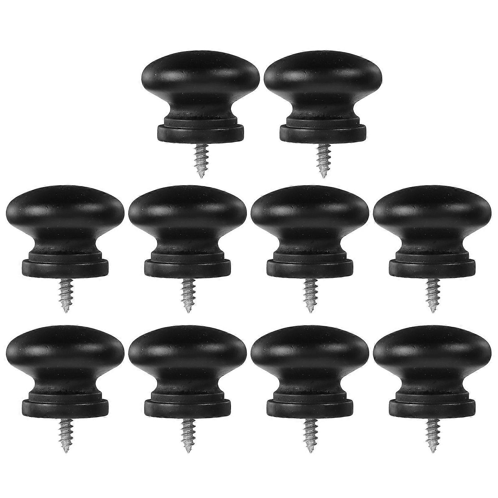 10pcs Wooden Cabinet Knobs: Single Hole Round Drawer Knobs - Solid Wood Pulls Handles For Dressers Wardrobe Kitchen Cabinets