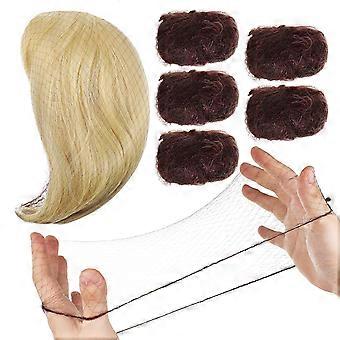 100pcs Reutilizables Redes para el Cabello Malla Elástica Invisible Moño de Ballet Accesorios de Vestir para Mujeres Niñas (Café / 50cm)