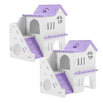 Hamsterin Piilopaikka Rampilla Lemmikeille 2 Settiä Laventeli PVC Piilopaikka
