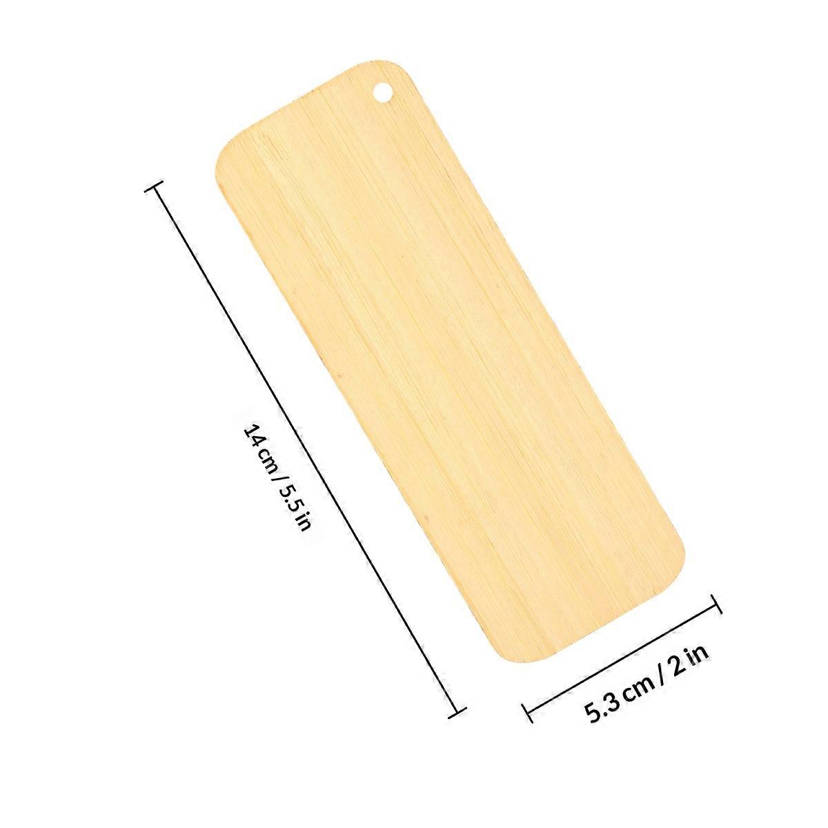Yellow Bamboo Blank Bookmark for DIY Use 4Pcs Creative Handmade Set