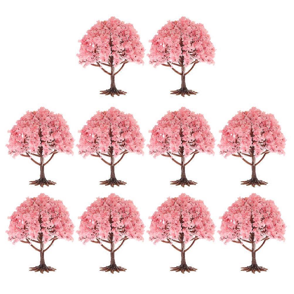 Artificial Tree Model Mini Tree Decor for Sand Table DIY 10Pcs Pink Set