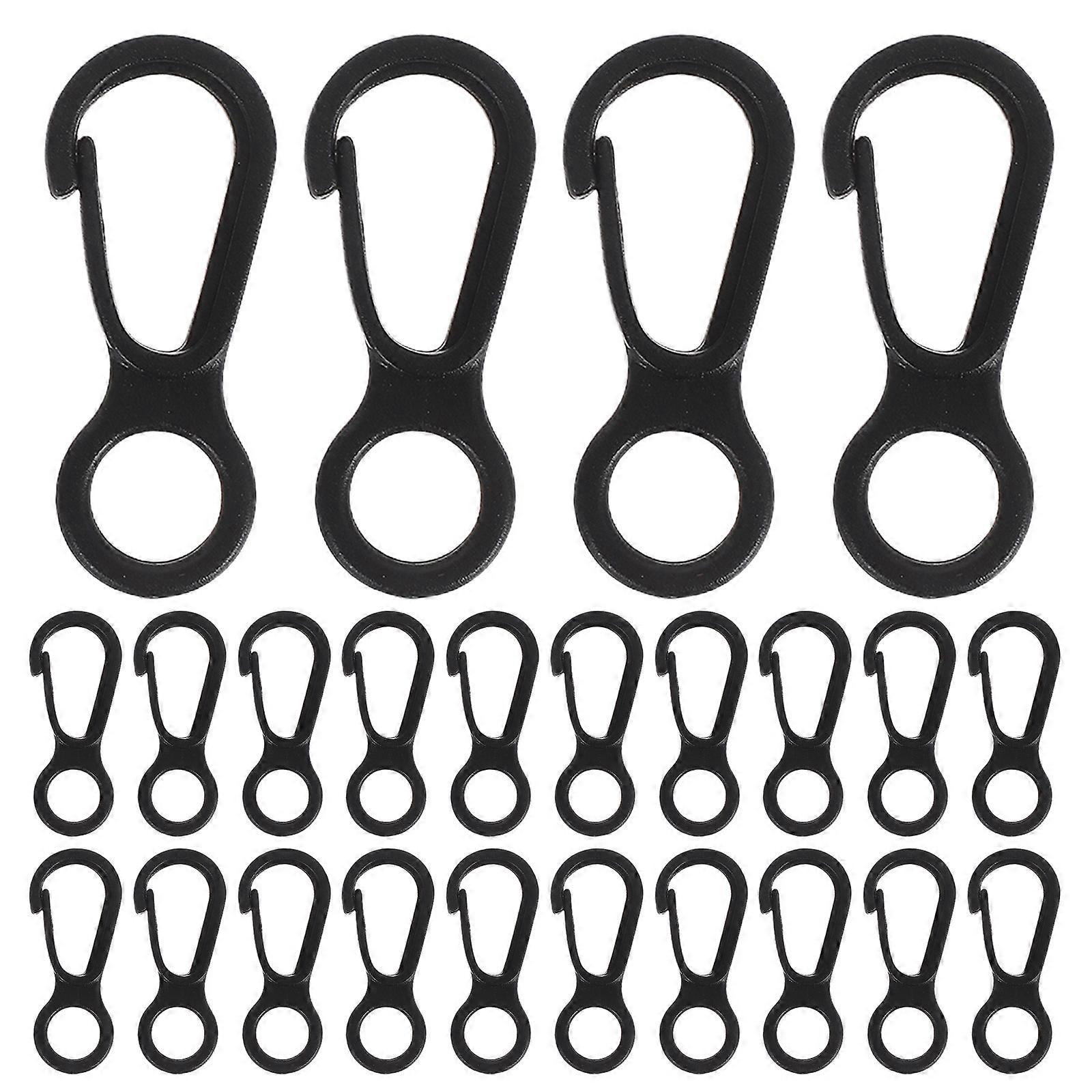Black Mini Hook for Camping Mountaineering 50Pcs Plastic Durable Material