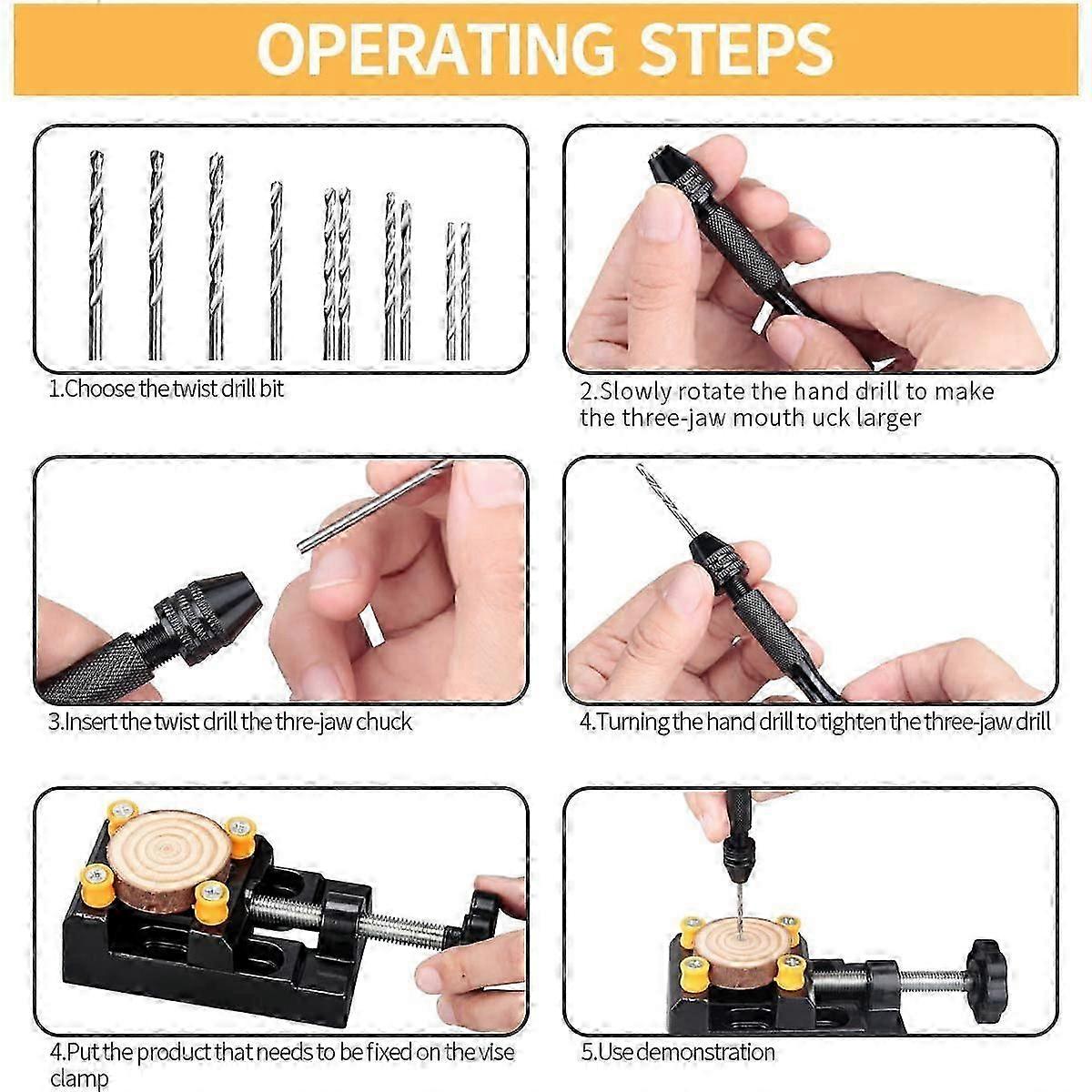 Hand Drill Drill Bits Set with Carving Clamp Featuring for Precise Work