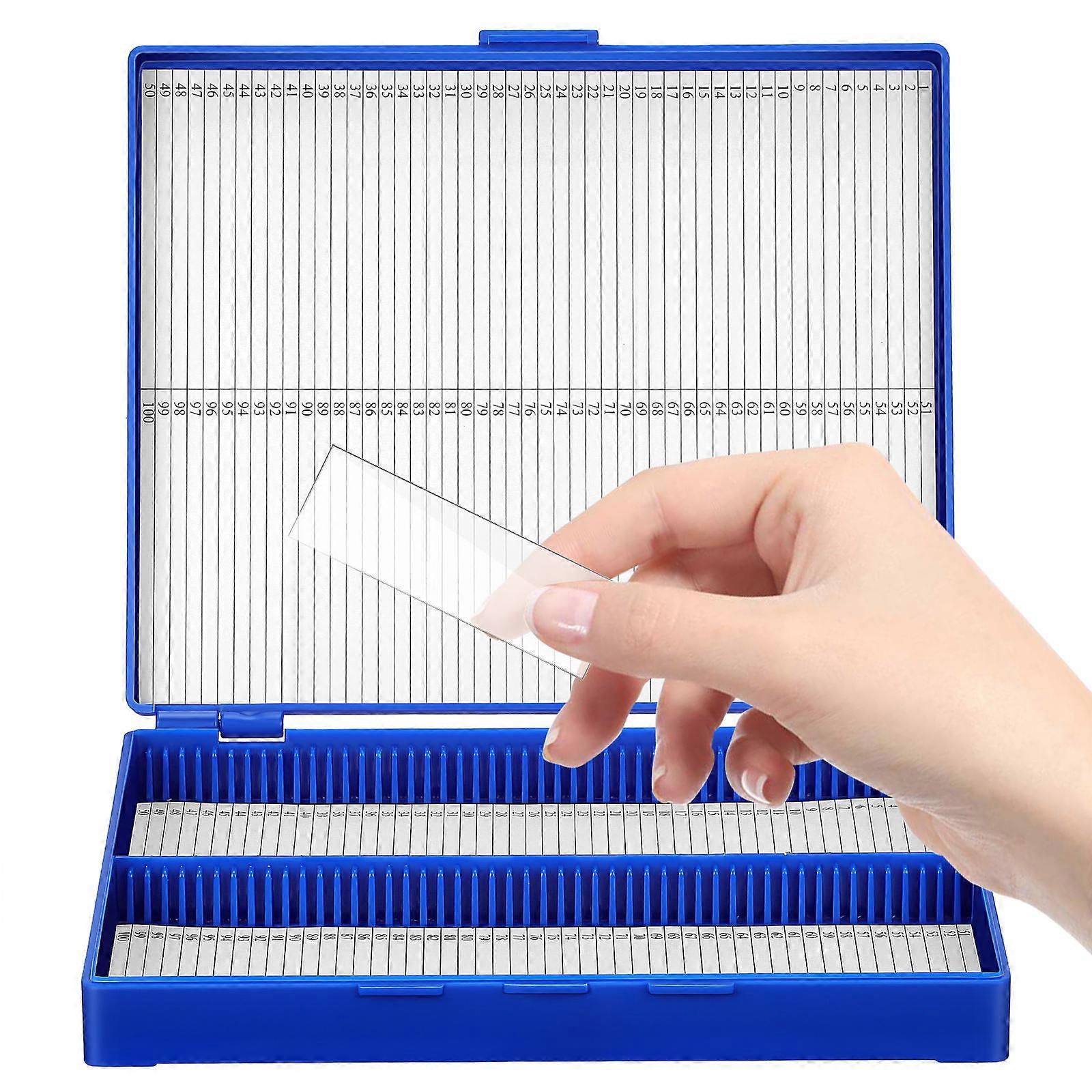 Convenient Microscope Slide Box Empty 100-Place Microscope Slide Box Reusable Scientific Slide Box Microscope Slides Organizer