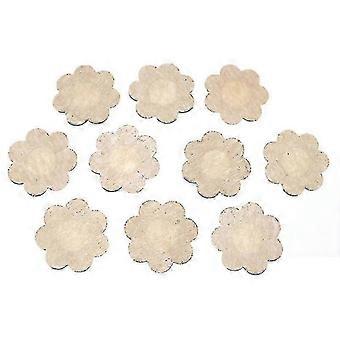 40 Pairs Disposable Self-adhesive Nipple Covers, Soft Satin Breathable Skin-friendly, for Strapless Backless Dresses, 20 Flower, 20 Round