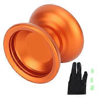 Children's Yo-Yo Toy for Kids, Strong Balance, Stable Rotation, Alloy Yo-Yo Ball with Gloves and Strings, Orange [MI]