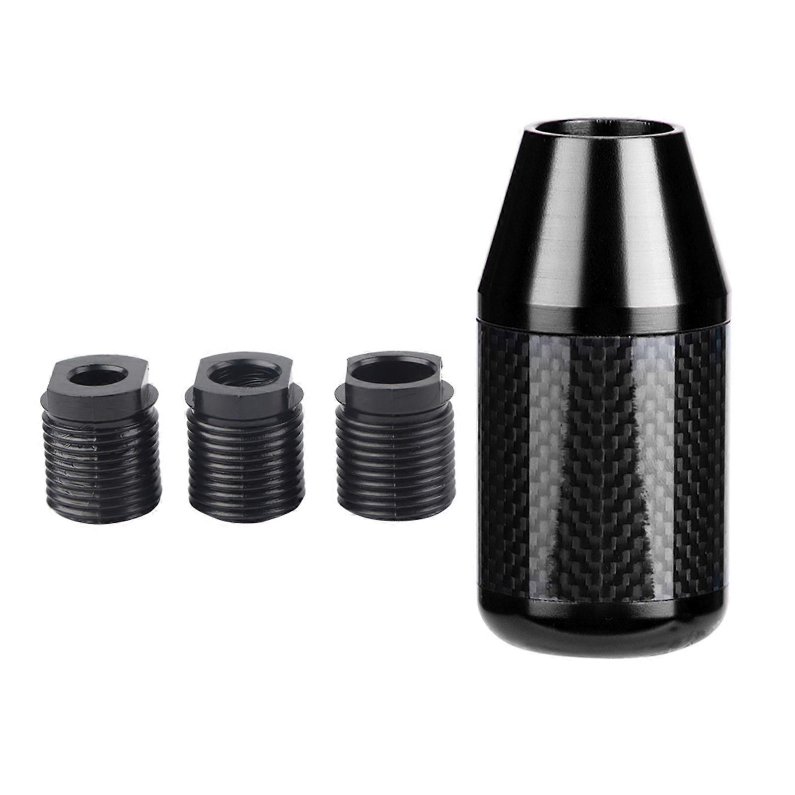 Universal Carbon Fiber Automatic Wave Stick Head Shift Knob Modification Accessory(Black)