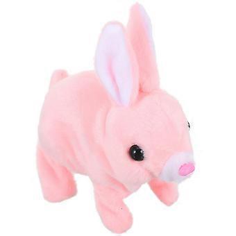 Electric Bunny Toy Simulation Rabbit Toy for Kids Play 2Pcs Pink Plastic Plush