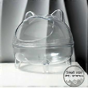 Transparentes Hamsterbad, Sandbadkäfig für kleine Haustiere, große Kapazität, verhindert Spritzer, transparentes Duschraumzubehör