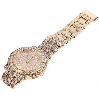 Rose Gold Rhinestone Ladies Wrist Watch Fashionable Quartz
