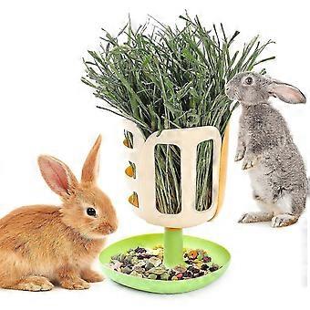 Tulpenförmiger Kaninchen-Heu-Feeder, 2-in-1-Anti-Waste-Lebensmittel-Heufutterautomat mit großer Kapazität, Indoor-Heufutterautomat für Kaninchen