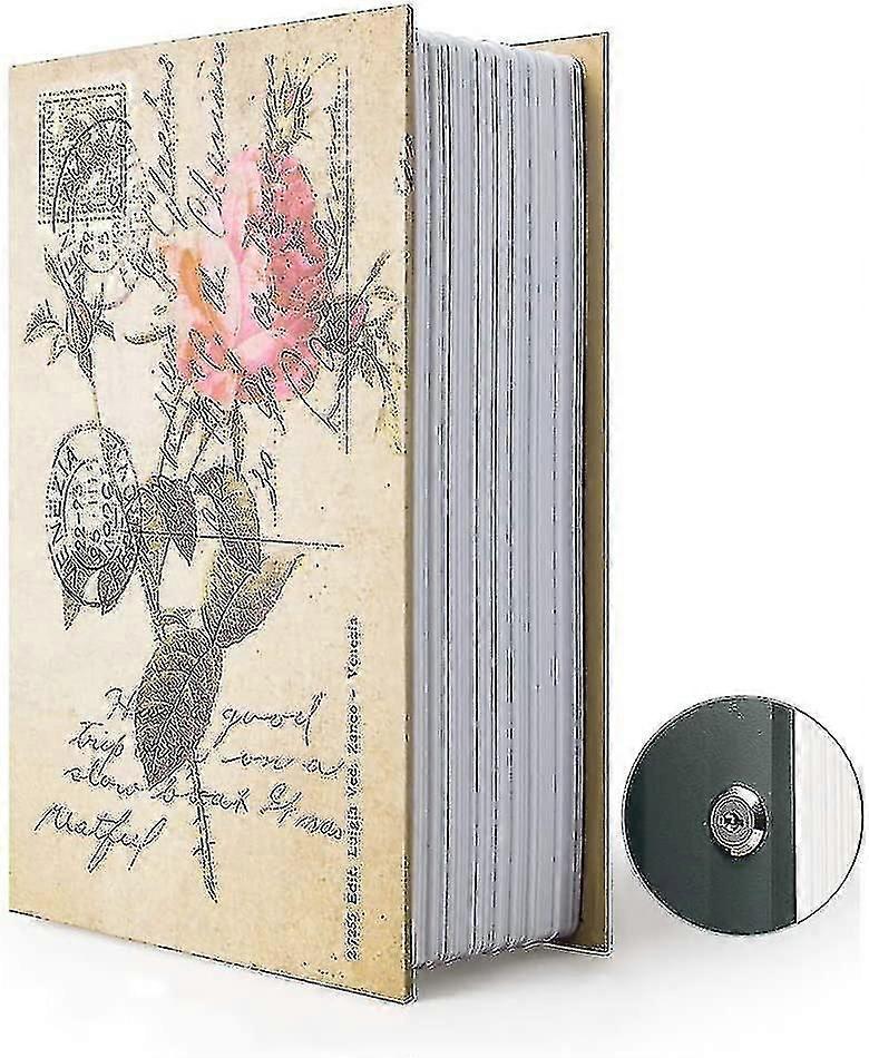 Small Sized Diversion Dictionary Secret Safe Can With Security Key (key, Rose)
