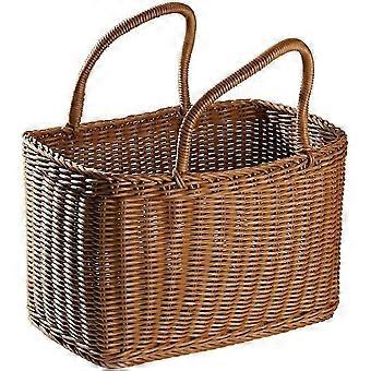 Cesta de vime, design, ideal compatível com piqueniques de compras e