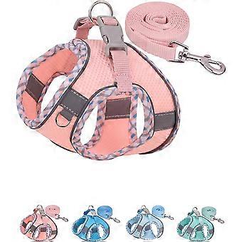 Dog Harness for Small Medium Dogs No Pull, Puppy Harness and Leash Set, Easy Walk Dog Harness for Walking, Running, Training (Pink, XS)