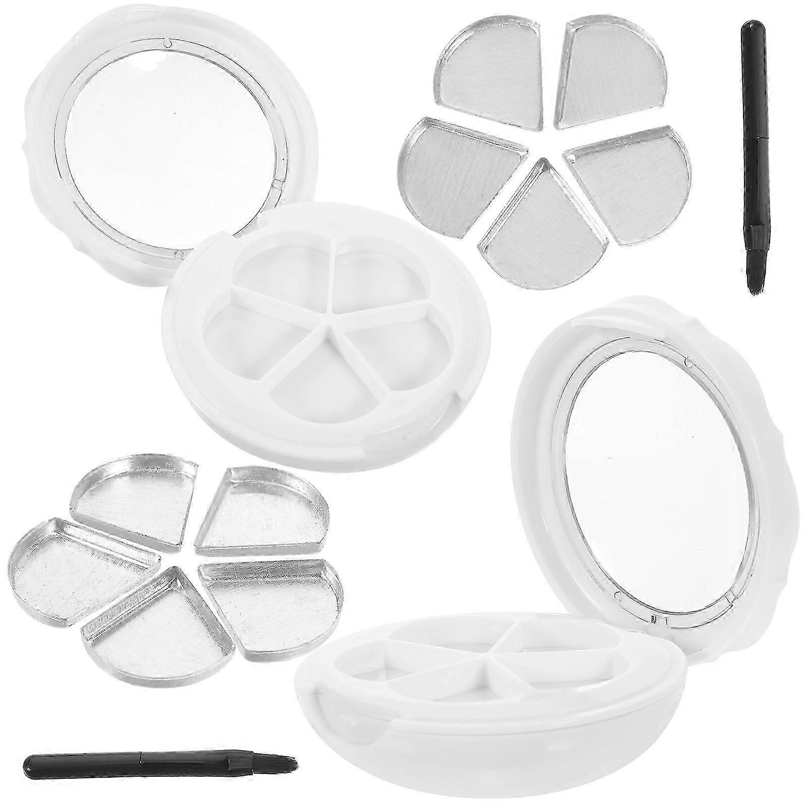 White Lipstick Box Eyeshadow Box for Storage 2Sets Refillable Makeup Case
