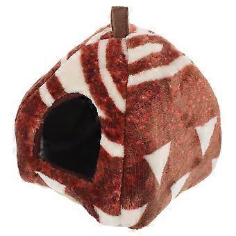 Cozy Hamster Hideout Brown House for 5Pcs Pet Comfort