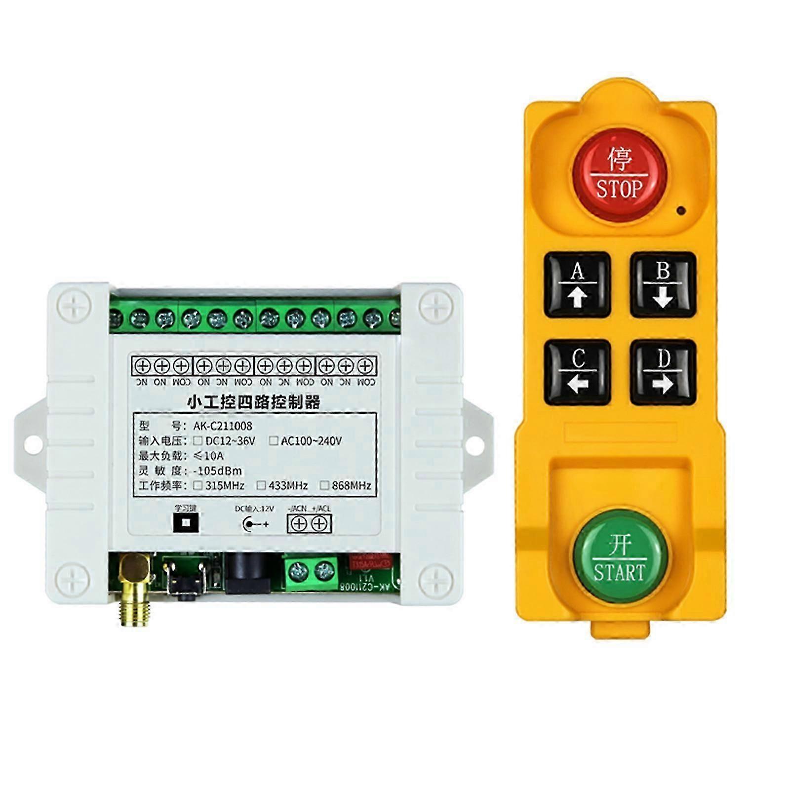 Wireless Remote Switch DC24V 4 Channel Multi-Function Remote Control Switch 315/433Mhz Transmitter Electronic Controller Multicolor WS