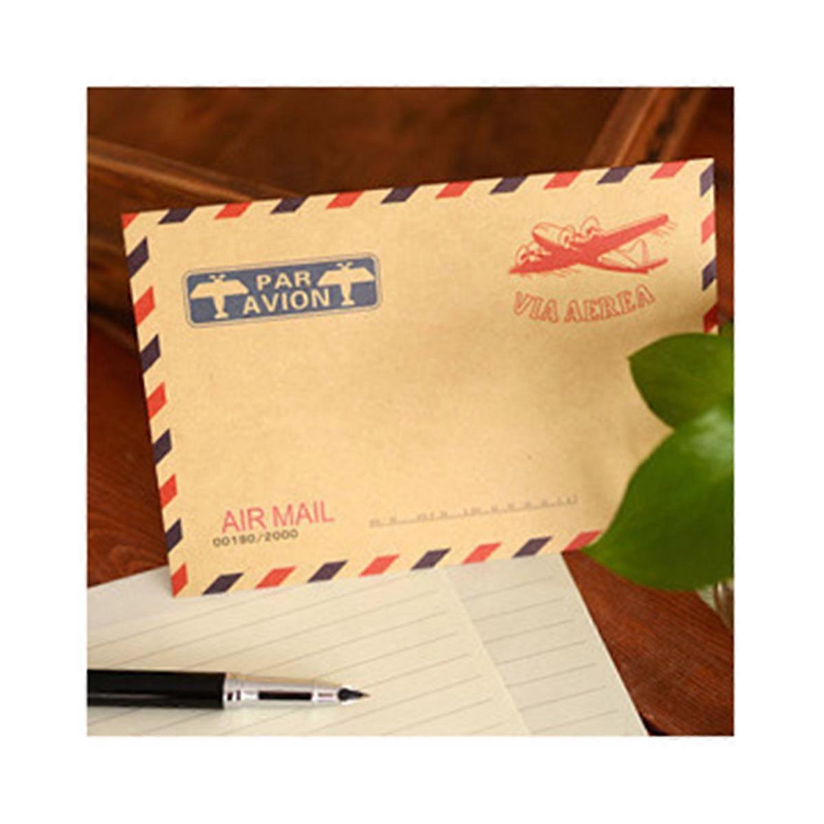 10Pcs Retro Tower Postmark Envelopes Kraft Paper Envelopes for Multipurpose Postcard Storage Envelopes (Random Pattern)