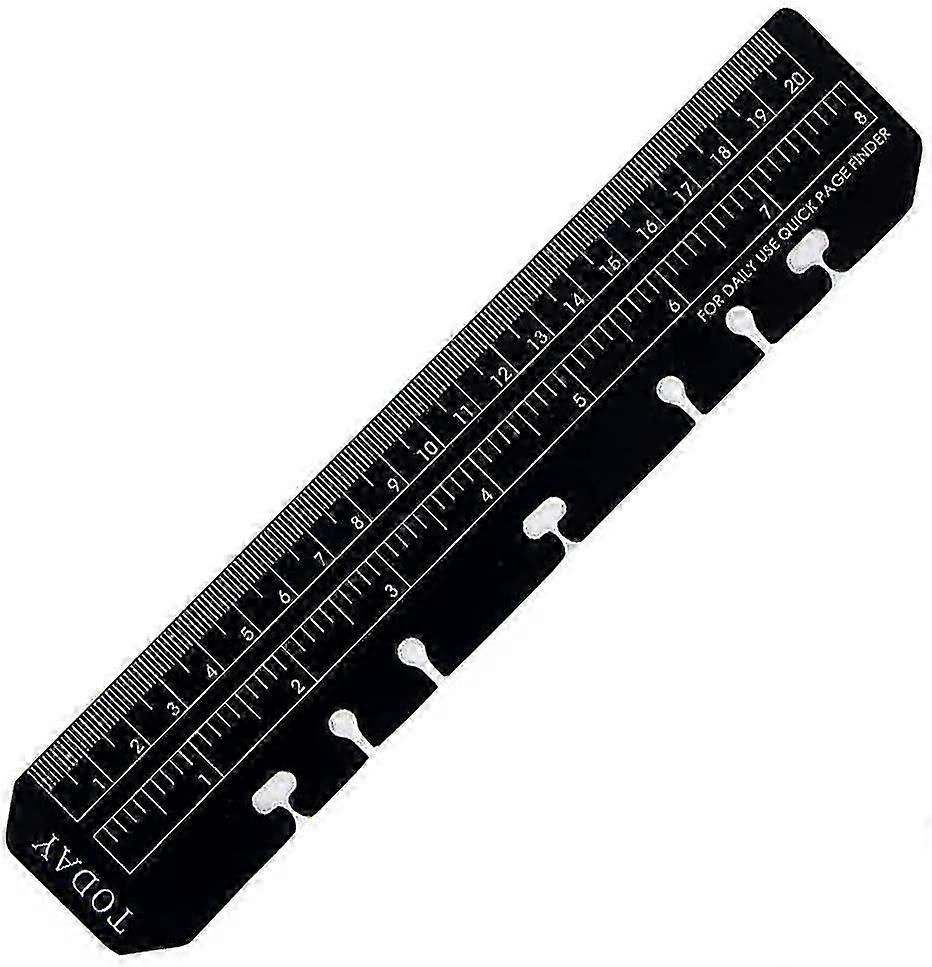black Plastic A5 Ruler For 6 Ring Refillable Notebook, Organizer Journal, Notebook