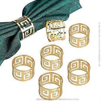 12 Stck Serviettenringe Servietten Halter Banket Serviette Ring Middag Hochzeits Weihnachten Dekoration Tischdeko (Guld)