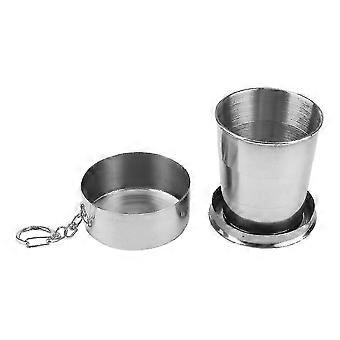 150 ml 3-sektioners metallstål hopfällbar bärbar munskölj- och tvättkoppset