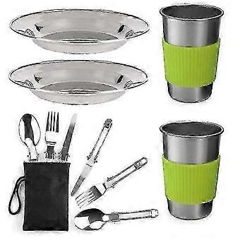 Camping Cookware Kit Camping Dishes Tableware Picnic Camp Cooking Gear Set For Ba Hiking