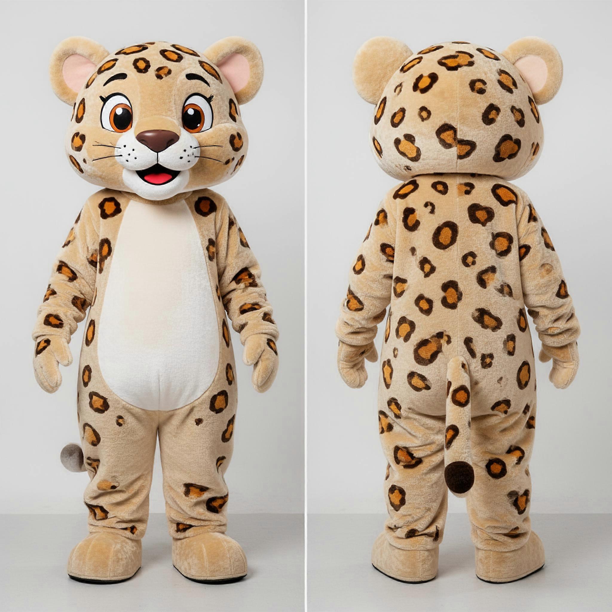 MASTICOT Beige Rounded Leopard Mascot