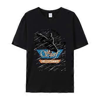 Surfer with Surfboard and WavesPrint T-Shirt Summer Casual Streetwear Men Women Unisex Fashion Tshirt Top