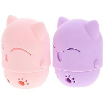 Cat Sponge Holder Silicone Makeup Sponge Holder for Travel 10Pcs Storage