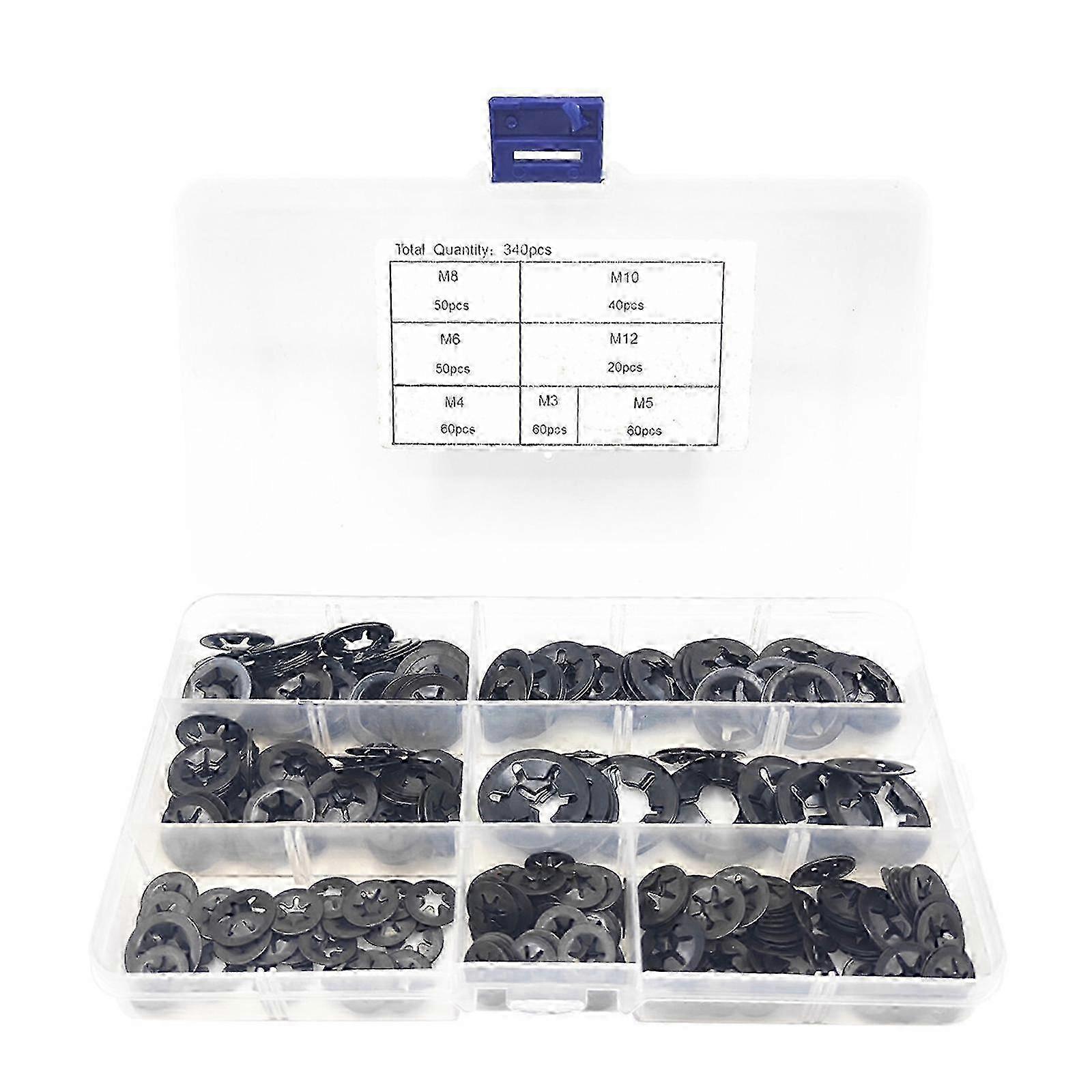 Circlips 340pcs starlock washers compatible with quick release inner tooth lock
