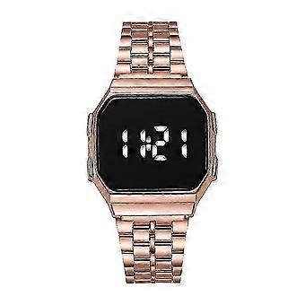 Fashionable, multifunctional LED wristwatch made of aluminum alloy with alarm function and waterproof timer compatible with women and men