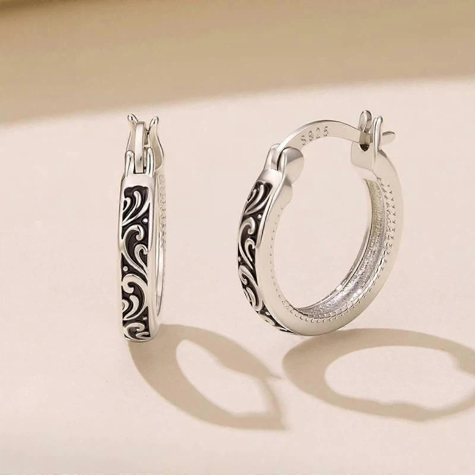 Vintage-style Patterned Brass Earring Backs With Silver Posts