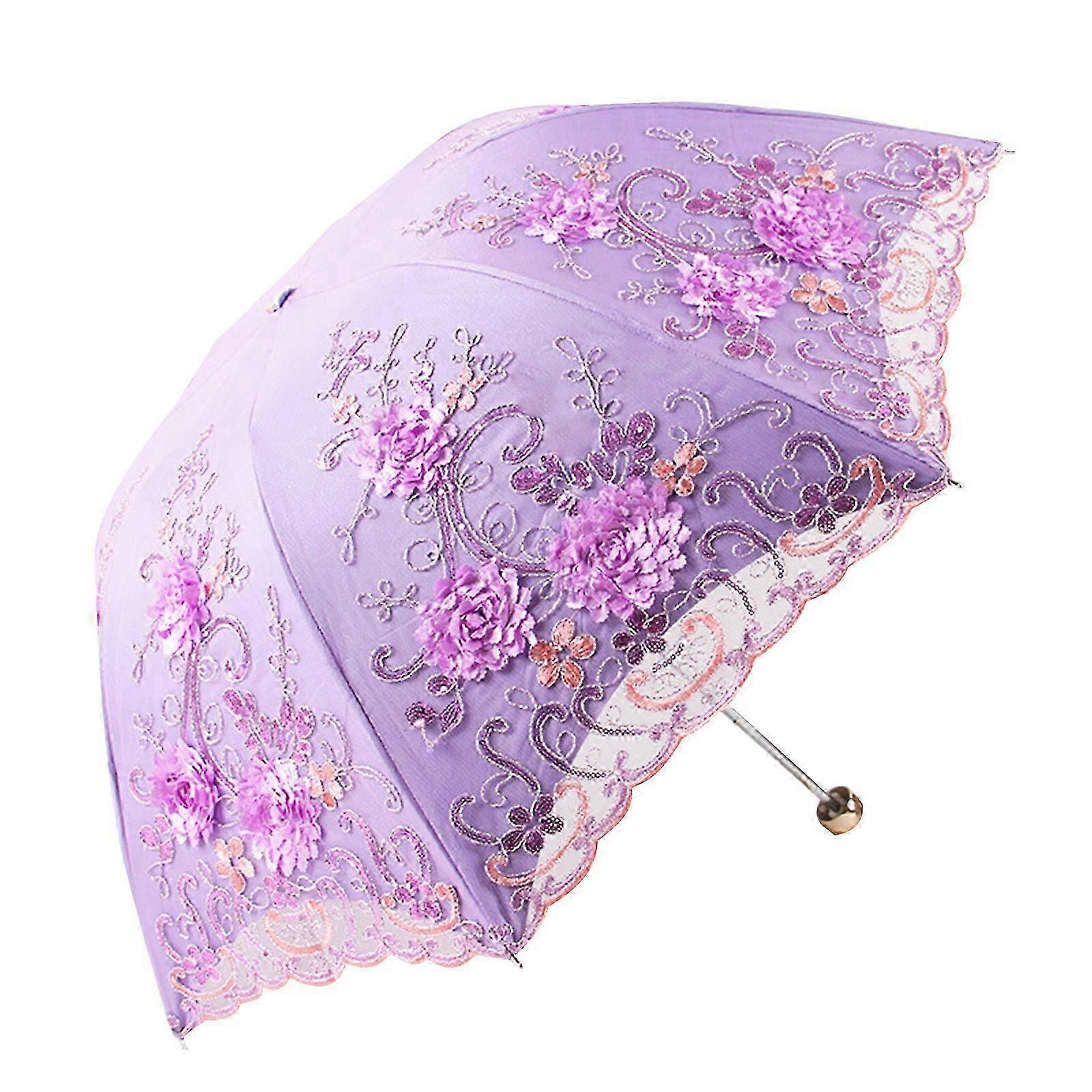 Triple-Fold Lace UV Windproof Umbrella