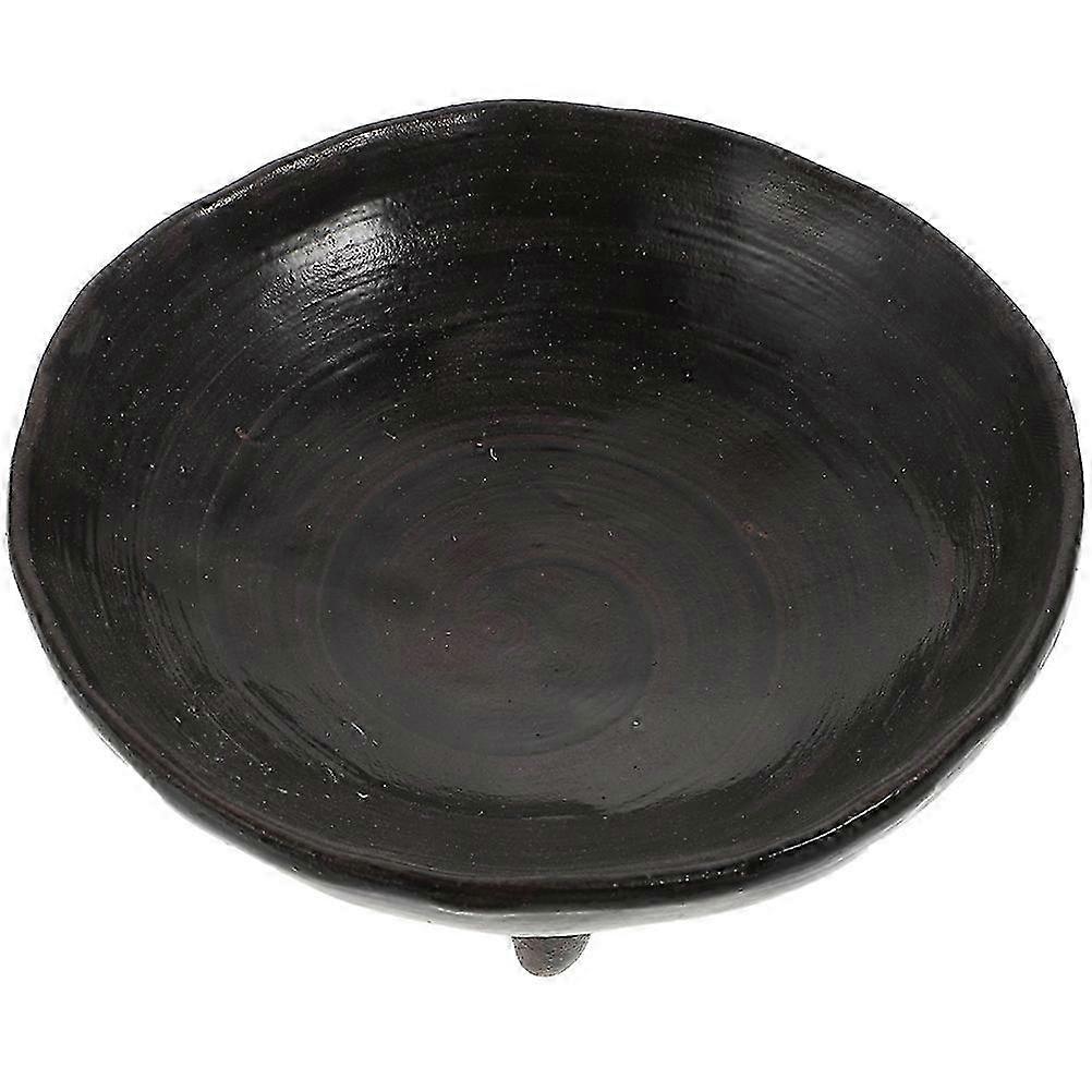 Black Ceramic Serving Tray Set 3Pcs Footed Fruit Holder