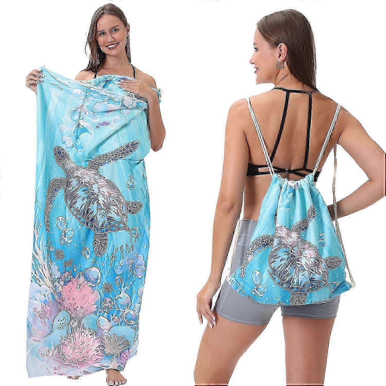 2-in-1 Microfiber Beach Towel Backpack