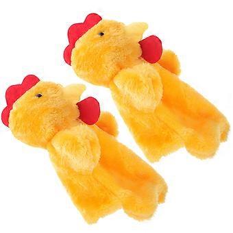 Animal Hand Puppets Plush Puppet Toys for Kids Role Play 2Pcs Orange