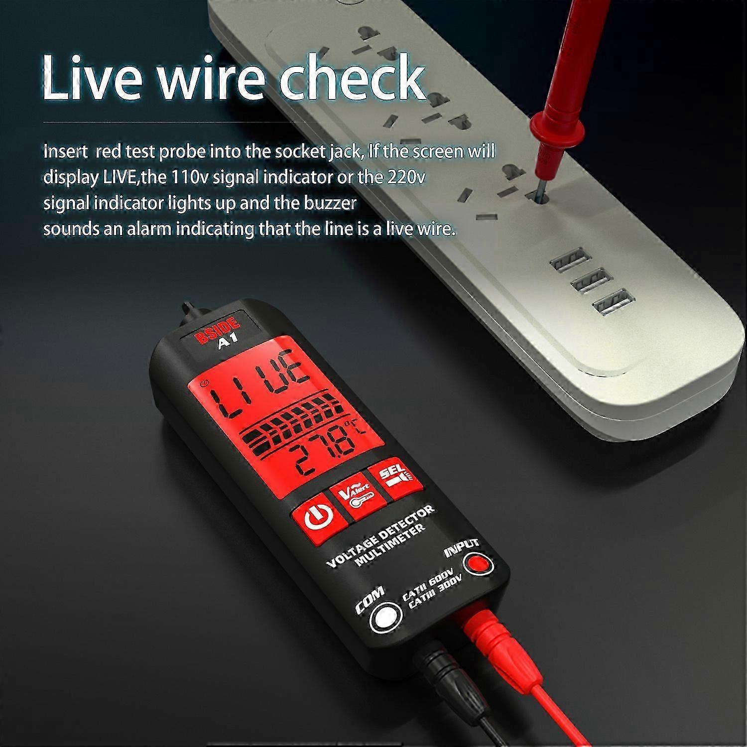 A1 Fully Automatic Detection Multimeter Batteried Power Voltage Indicator for DC Voltage Detection