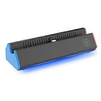Draagbare dockingstation voor de Nintendo Switch OLED, met 4K HDMI-compatibiliteit/USB-poort/Type-C poort, en een oplaadstandaard.