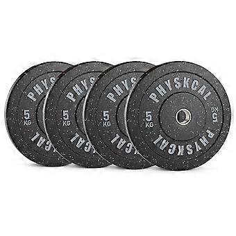 Olympische bumperplaat halterschijf - 20 kg - Crumb rubber - Zwarte gewichtsschijf