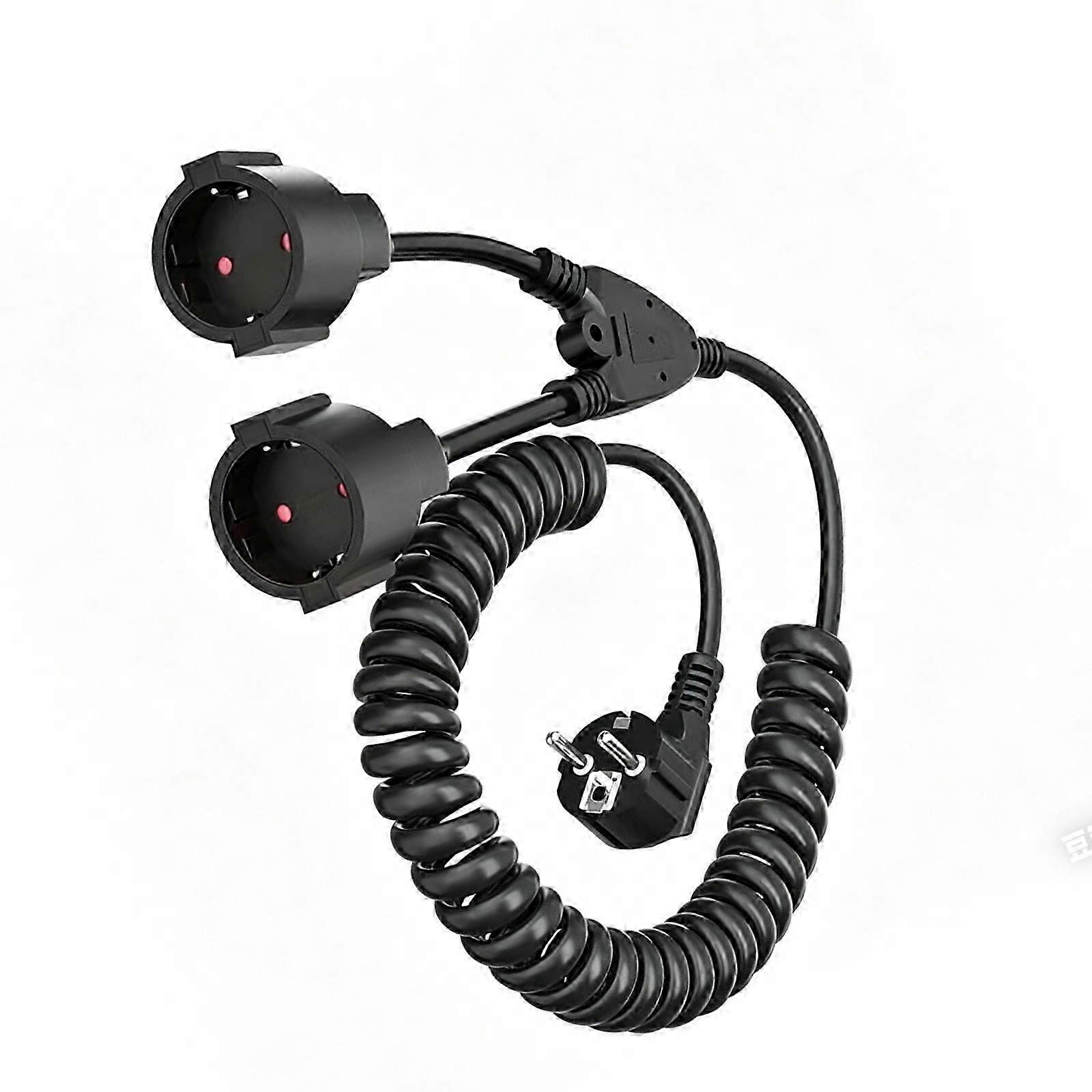 2M EU Dual Socket Retractable Power Cord
