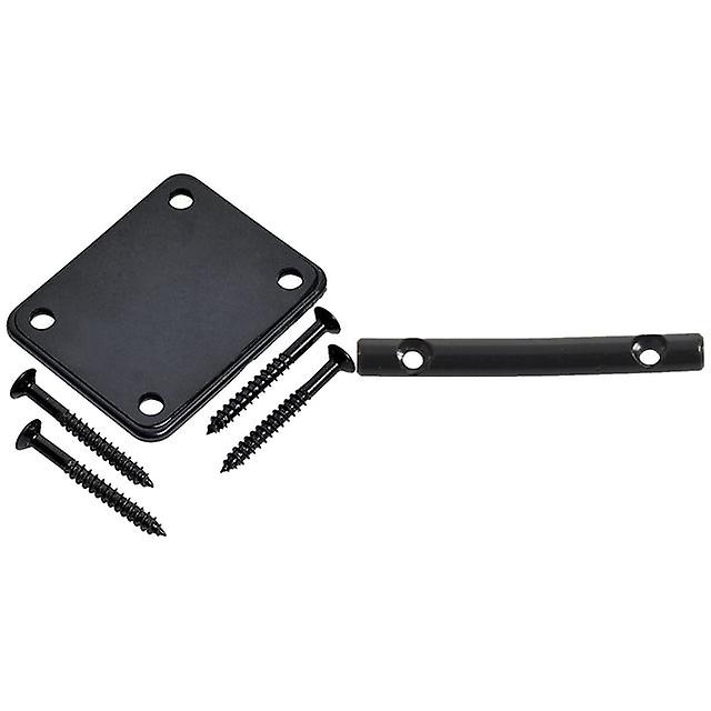 4X Guitar String Tree Guides String Retainer Bar Black &amp; 1 Set Electric Guitar Neck Plate With Screws
