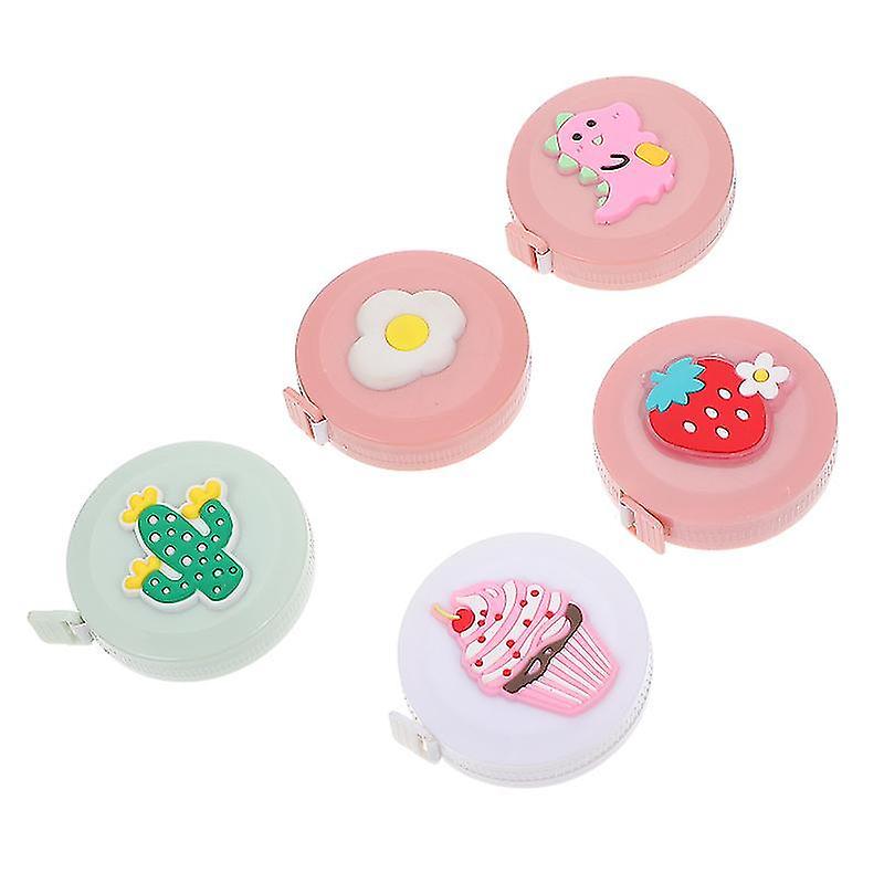 5X5x1.5cm Assorted Color Textile Art Gauges & Rulers 5pcs Adorable Cartoon Tapeline Stylish Measurin