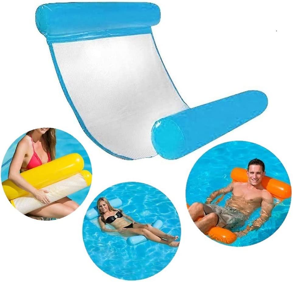 Hamac flottant multi-usage, flotteur gonflable 4-en-1 piscine inclinable flotteur hamac d’eau hamac multi-usage pliable flottant portable hamac ultraléger