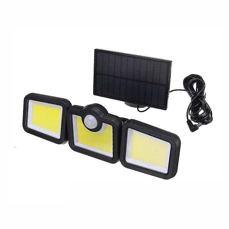 Solar Sensor Security Lights 3 Heads Motion Sensor Lights Adjustable Flood Lights Outdoor Spotlights Rotatable Ip65 Waterproof