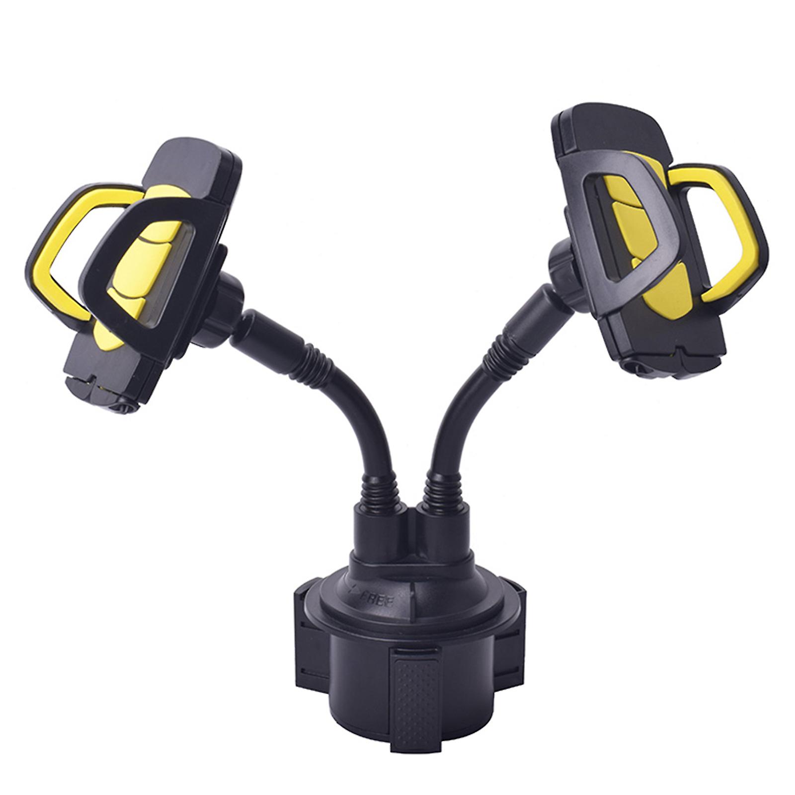 Double Car Phone Mount 360 Rotatable Smartphone Stable Stand Bendable Arm